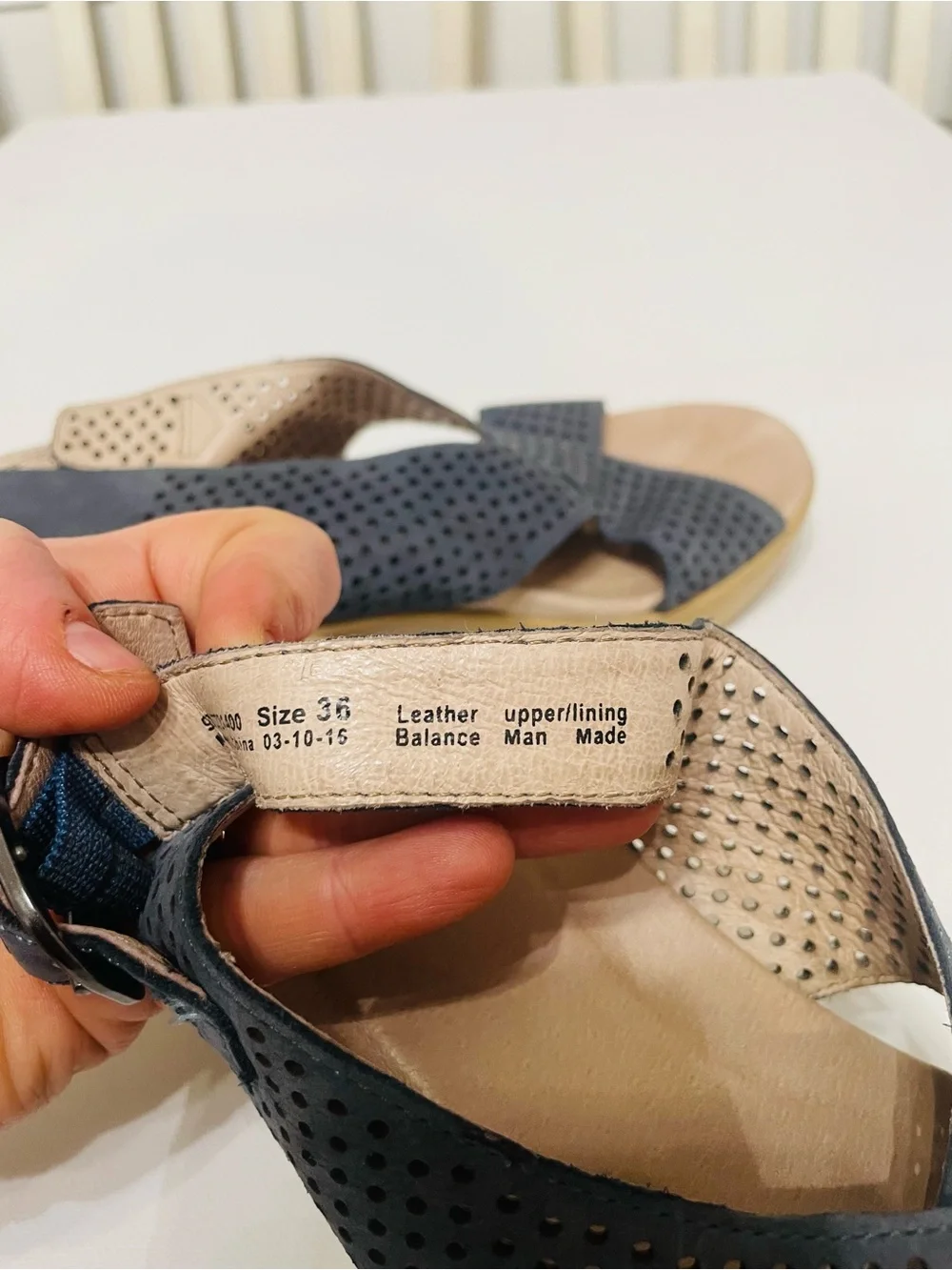 Dansko Jacinda Blue Perforated Leather Slingback Platform Sandals Size 36 US 6 - Picture 6 of 6